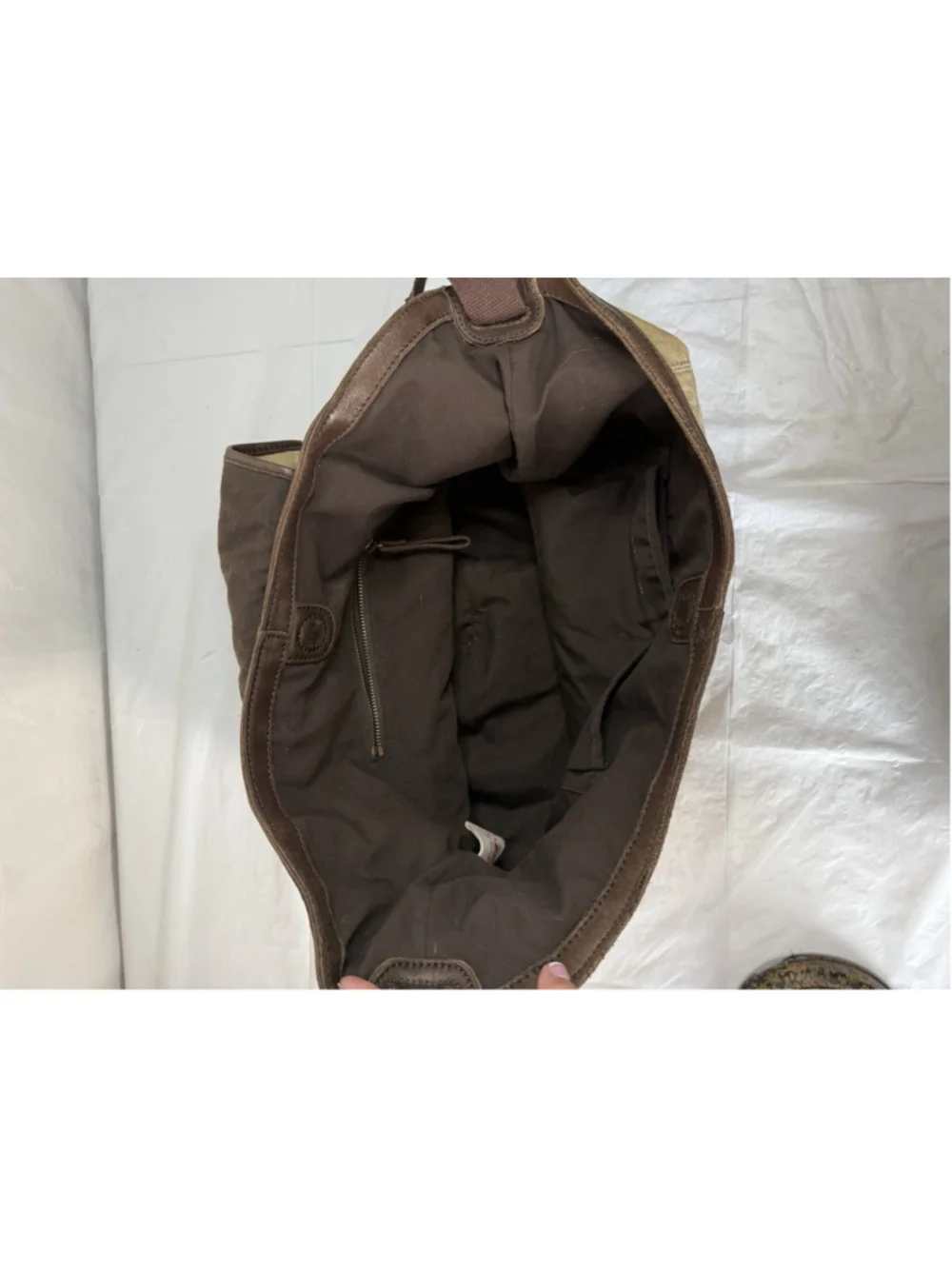Vtg y2k Lucky Brand large hobo leather/canvas animal print ombre dyed bag